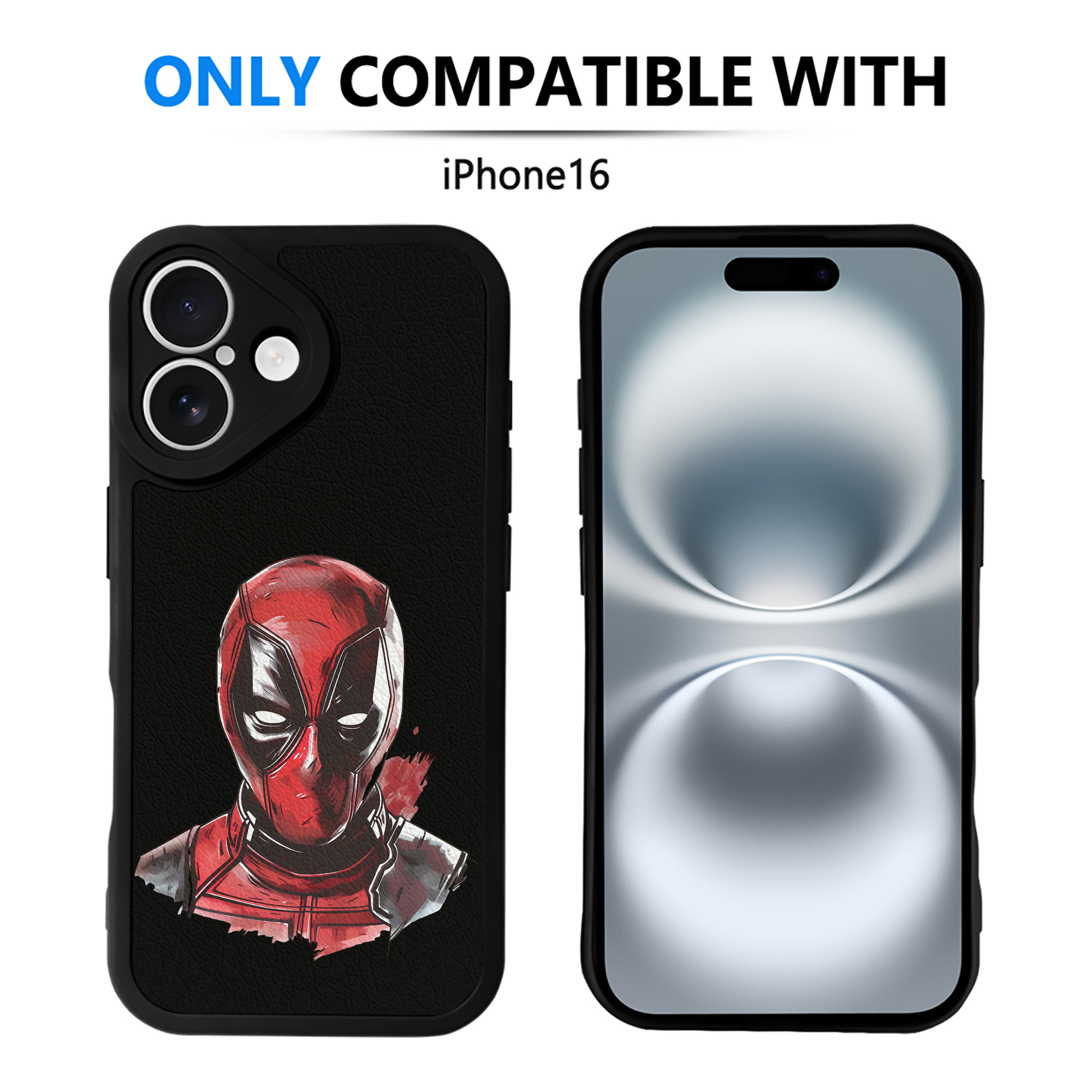 （画像用） Deadpool デッドプール 【iPhone 16シリーズ対応】シリコンスマホケース（レザー調） 材質：シリコン